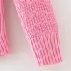 Suéter de otoño invierno con cuello en V profundo sexy para mujer Suéter rosa de manga larga delgado de punto para mujer 210430