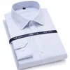 Najwyższej jakości męskie koszule Formalne sukienki Białe czyste bawełniane działalność bawełniana Slim Fit Plus Size Office Non Iron 220215