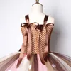 Brown Deer Tutu Dress for Girls Christmas Halloween Costume Kids Reindeer Princess Dresses Knee-length Xmas Children's Clothes 220309