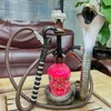 Hookah de luxo com luz serpente de vidro de vidro fumando tubos duplos suporte de filtro de cigarro tubos de tabaco portátil 2021 acessórios de fumo em estoque