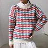 Högkvalitativ Pullover Stickad tröja Kvinnor Vinter Loose Stora Toppar Striped Dots Chick Jumper Pull Femme Hiver 210514