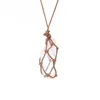 Oregelbunden naturlig vit kristall sten rep flätad handgjorda hängande halsband för kvinnor flicka mode energi helande smycken