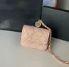 Klassische Luxus-Modemarken-Brieftasche, Vintage-Damenhandtasche aus braunem Leder, Designer-Umhängetasche mit Kette und Box, Großhandel 130