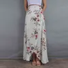 夏休みロングマキシサンドレスファッションセクシーな女性のスカート包帯カバーアップスプリットラップビーチスカートJupe Faldas 210520