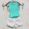 Girls White Shirt Sleeveless ChiffonTops for Teenage School Girl Solid Color Lace Blouses Cool Shirts for Toddler Child Clothes 744 Y2