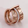 2023 Bague Designer Femmes En Acier Inoxydable Rose Or Chiffre Romain Bague De Mariage De Fiançailles Bijoux Cadeau D'anniversaire no box285b