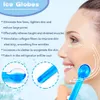 Globos de hielo faciales para masaje facial y ocular, rodillo Derma, rodillos de microagujas de titanio, juegos de masajeador para el cuidado de la piel, bolas de hielo de belleza