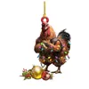 Decorazioni natalizie Ornamenti pendenti Albero Giorno del Ringraziamento Prodotto ornamentale per la famiglia Sciarpa Decorazione pollo Noel