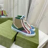 Tennis 1977 Multicolor Print Sneaker Green and red Web stripe shoe Luxurys Low-Top Lace Up Classic Cellulose Grid sneakers Designers Casual Shoes