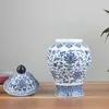 Jingdezhen antique porcelain blue and white general tank cans tea jar storage tanks259Y