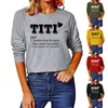 Damesblouses Shirts 2021 Titi Shirt Trui Stitching Patchwork Pullover Jumpers Ronde hals Letter Letter Print Top Blouse