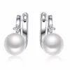 Sinya Natural Pearls earrings for women lady in 925 sterling silver fine jewelry pearls color optional dia 8-8.5mm