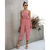 JRNNORV Zomer Vrouwen Uit Schouder Jumpsuits 2021 Merk Dames Lace Up Solid Losse Romper Print Bodysuits Casual Dames Rompertjes