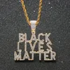 Colliers pendants Rock Iced Out Bling Letters Collier Mirco Pave Prong Setting Men Femme Femelle Fashion Hip Hop Bijoux BP170