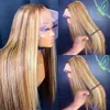 13x4 Koronka HD Frontal Wig 10a P4 / 27 Silky Straight Highlight Ombre Kolor Brazylijski 100% Virgin Human Hair Wigs