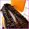 Kobiety moda uliczna szalik zimowe wełniane męskie szaliki projektant litery F tkany szal wysokiej jakości damskie żakardowe miłośnicy szaliki D2112024F