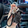 Bulldog di cristallo di lusso Bulldog francese Keychain Lanyard Full Rhinestone Pelle Strap Keychains Borsa da donna Charms Charms Car Key Ring6oaj6oaj