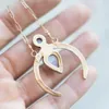 Pendant Necklaces Creative Vintage Moonstone Chain Nacklaces For Women Charm Gold Color Crescent Pendent Necklace Female Jewelry G8979782