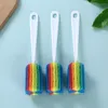 Rainbow Color Baby Feeding Cup Brush Long Handle Colorful Kitchen Cleaning Sponge Brushes For Vacuum Bottle Coffe Tea Glass Washing Tools 20220303 H1