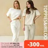 Conjunto de pantalones de verano Chándales casuales Mujer Camisetas de manga corta y Lápiz de cintura alta Ocio Dos piezas 210421