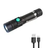 Kraftfull T6 -ficklampa 3 -läge Super Bright LED -fackla med pennklipp utomhus mini zoom ficklampor för vandring camping