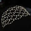 Vintage Barroco Gold Pearls Tiaras Headbands Handmade Nupcial Acessórios De Cabelo De Casamento Bandas Videiras Mulheres Jóias 211019