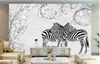 Photo personalizzato Sfondi per pareti 3d murales fresco europeo modello animale zebra soggiorno sfondo carta cartelle decorazione della casa pittura