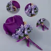 Pins, Broches 1pc Bruidegom Rose Boutonniere Zijde Bloem Corsage Bruiloft Crystal Bridal Accessoires