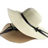 Cappelli larghi Brim 2021 estate grande cappello di paglia floppy protezione solare bowknot spiaggia pieghevole per le donne