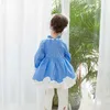 Lolita Princesse Robe pour Bébés Filles Bule Espagnol Robes Enfants Automne Hiver Mariage Fête D'anniversaire Robes Infant Espagne Frock 210615