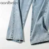 Pantaloni Demin da donna Design a vita alta Moda Straight Street Style Jeans larghi Primavera Autunno Gita quotidiana Lady Chic 210604
