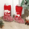 Christmas Stockings Knitted Reindeer Snowflakes Xmas Tree Holiday Decorations Family Party Hanging Ornament PHJK2110