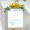 Ghirlande di fiori decorativi Girasole personalizzato Giallo Disposizione di fiori artificiali Ghirlanda Centrotavola Sfondo di nozze Decor Party Co