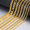 Gold Chain For Men Women Wheat Figaro Rope Cuban Link Chain Gold Filled Stainless Steel Necklaces Male Jewelry Gift Wholesale