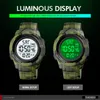 Sport Watch Men Multifunkcja 5Bar Waterproof PU Pasek LED Watche Watche Chrono Digital Na rękę Relogio Masculino