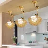 Lampade a sospensione in vetro nido d'uccello dal design moderno nordico per cucina sala da pranzo lampada a sospensione decorativa a LED
