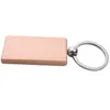 Keychains 80Pcs Blank Rectangle Wooden Key Chain Diy Wood Tags Can Engrave Gifts