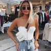 CNYISHE SEXY V Kraag Corset Tops voor Dames Crop Top Fashion Elegant Wit Zwart Wild Strap Tank Top Bodycon Bustier Top Vest 210419