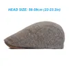 Winter Newsboy Newsboy Cap Homens Vintage Herringbone Mulheres Casual Stripe Berets Gatsby Chapéu Plano Pico Ajustável