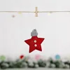 Ciondoli a forma di stella pendenti con ornamento per albero di Natale con cappello da Babbo Natale lavorato a maglia, regalo per bambini per decorazioni per feste domestiche