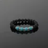 8 mm natürliche Lava -Steinstränge Perlen versilberte charmarme Armbänder für Frauen Männer handgefertigtem Armreif Yoga Schmuck