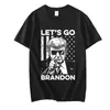 T-shirts T-shirts Heren Grappige T-shirt Lets Go Brandon Tshirt Zwart O-hals Zomer Oversize Casual Short Mouwen T-shirt