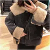 Winter Thicken Warm Corduroy Jas Dames Lange Mouw Lambswol Jas Vrouw Koreaans Rood Grijs Bruin Casual Uitloper Parkas 210421