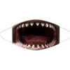 2022 Maschera di calicò divertente femminile Maschere lavorate a maglia stampate con bocca di squalo divertente Anti-polvere e anti-smog