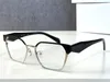 Moda Tasarımcı Kadın Metal Çerçeve 63WV Kedi Göz Şekli Optik Gözlükler Temiz lens Gözlük Trendi Vintage Style Anti-ultraviyole koruması durumla birlikte