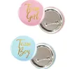 Feuille d'or Glitter Team Boy Girl Button Pins Pary Favors Gender Reveal BadgeBaby Shower Supplies Rose bleu