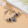 Bracelets de charme Buipoey Star Pendentif Bleu Cristal Pour Femmes Hommes Original Couronne Lettre O Bracelet Perlé Bijoux Cadeaux