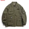 Drop höst japanska lastrockar manliga streetwear mode overall Toppar utomhus muliti-pocket jacka 211013