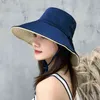 Femmes en plein air soleil chapeaux crème solaire été anti-UV capuchon de protection large bord visière chapeau G220311