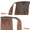 Pièces d'extensions de cheveux cola de caballo cabello humano con cordn recto clip en extensine nature naturel peinado mujer envavelto alredor pein3404609